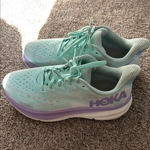 Hoka Mint and Lavender Athletic Shoes